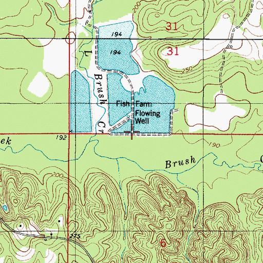 Topographic Map of Lenson Montz Dam Number 3, AL
