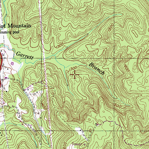 Topographic Map of Pilot Mountain Oil Field, TN