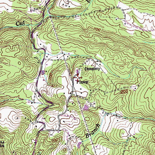 Topographic Map of Piney School (historical), TN