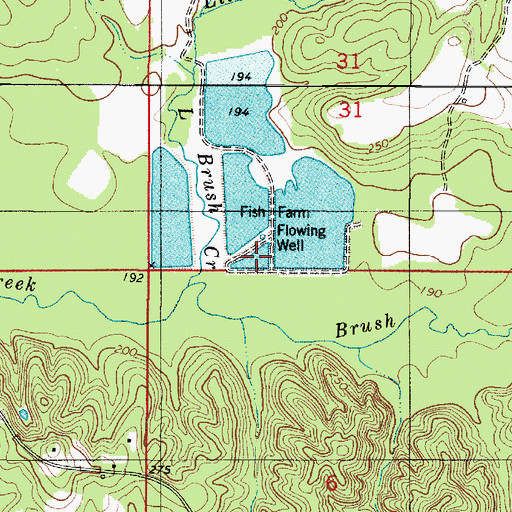 Topographic Map of Lenson Montz Ponds, AL