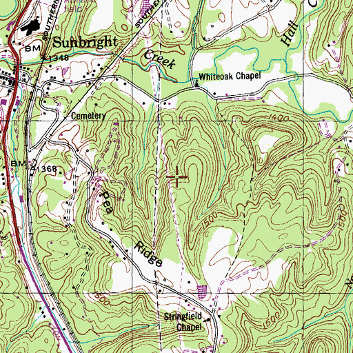 Topographic Map of Sunbright Oil Field, TN