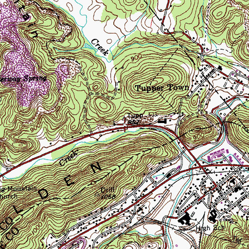Topographic Map of Winters Gap, TN