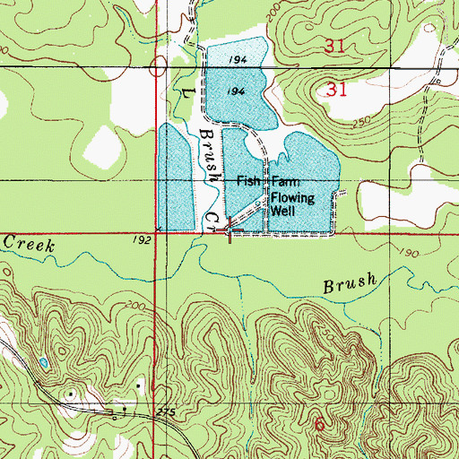 Topographic Map of Lenson Montz Dam Number 2, AL
