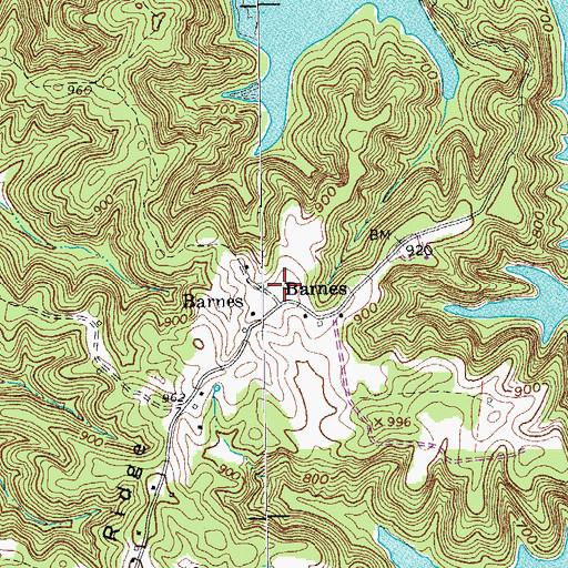 Topographic Map of Barnes School (historical), TN
