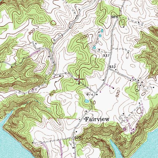 Topographic Map of Fairview School (historical), TN