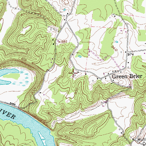 Topographic Map of Greenbrier School (historical), TN