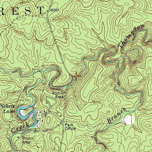 Topographic Map of Hidden Passage Trail, TN