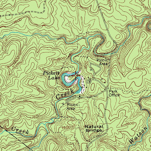 Topographic Map of Island Trail, TN