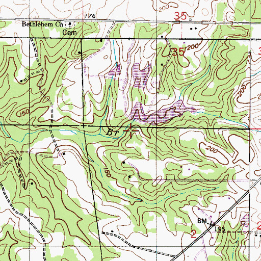 Topographic Map of Charlie Moseley Dam Number 2, AL