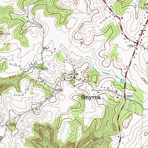 Topographic Map of Mitchell Store (historical), TN