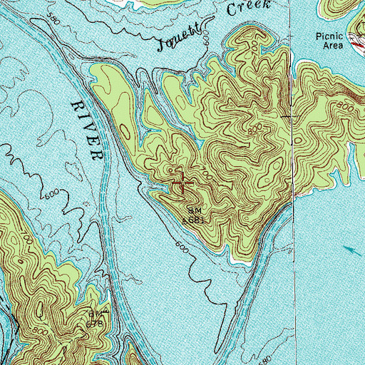 Topographic Map of Mount Lov School (historical), TN