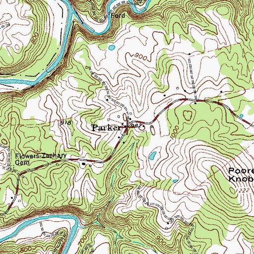 Topographic Map of Parker School (historical), TN