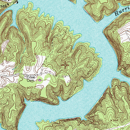 Topographic Map of Pipern Bend, TN
