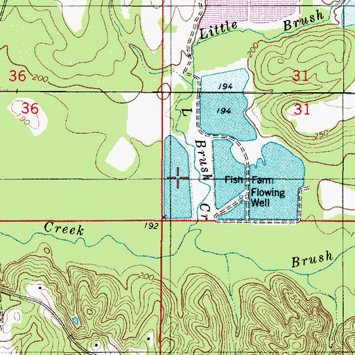 Topographic Map of Lenson Montz Ponds, AL