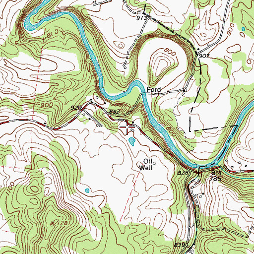 Topographic Map of Rains Store (historical), TN