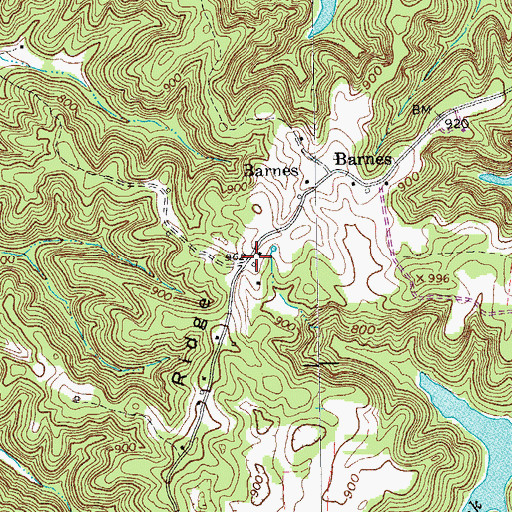 Topographic Map of Taylors Store (historical), TN