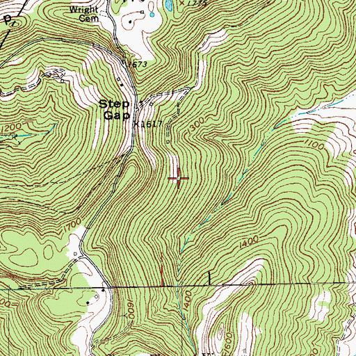 Topographic Map of Reagan and Gibson Mine, TN