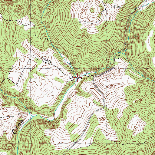 Topographic Map of Taylor Hollow, TN
