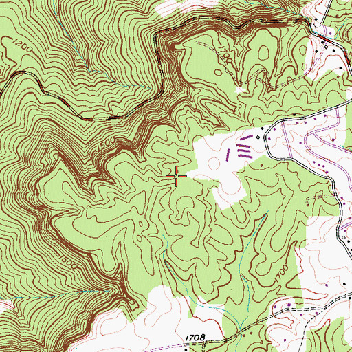 Topographic Map of Flat Spur, TN
