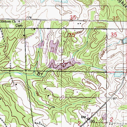 Topographic Map of Charlie Moseley Lake Number One, AL