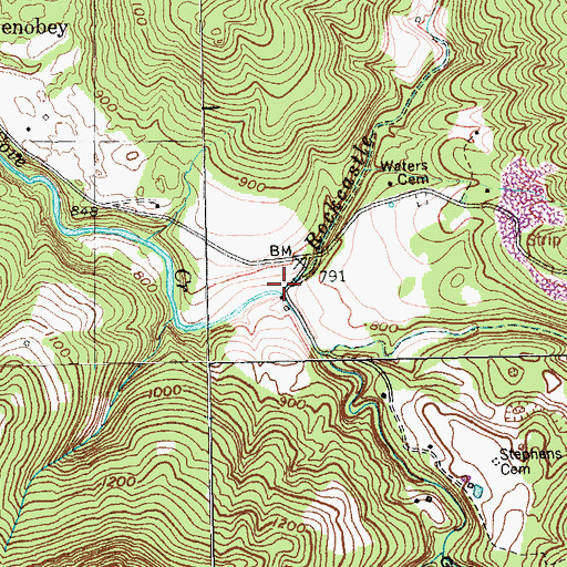 Topographic Map of Rockcastle Cove, TN