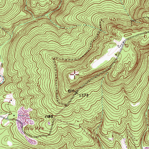 Topographic Map of The Temple, TN