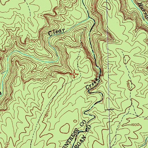 Topographic Map of Tinch (historical), TN