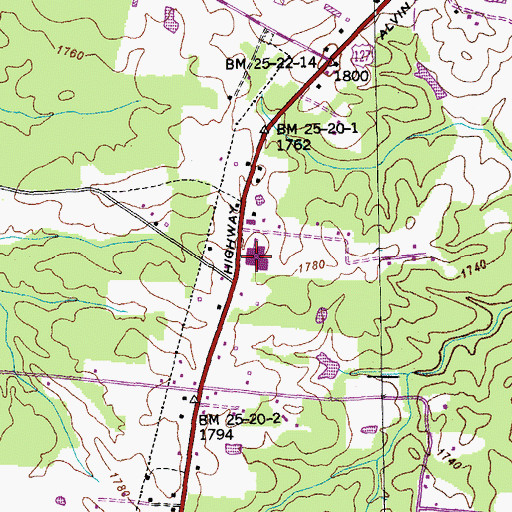 Topographic Map of Clarkrange Elementary School, TN