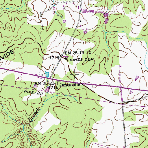 Topographic Map of Jones School (historical), TN