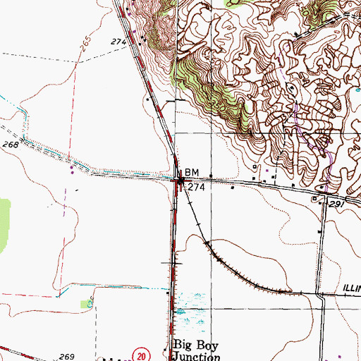 Topographic Map of Band Mill, TN