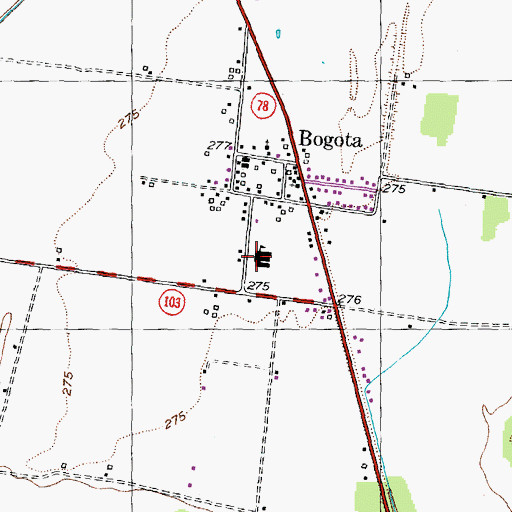 Topographic Map of Bogota Elementary School, TN