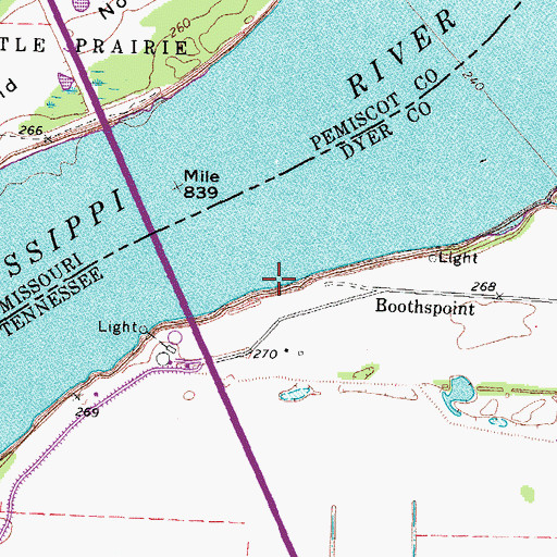 Topographic Map of Booth Point Landing, TN