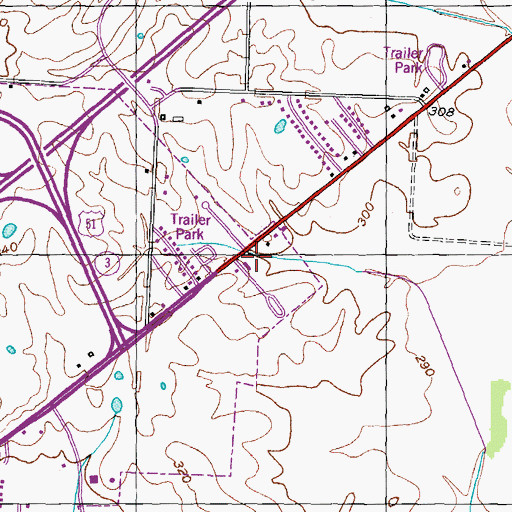 Topographic Map of Dyer County Cemetery, TN