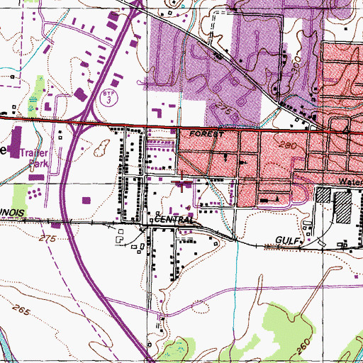 Topographic Map of Dyer County Central Elementary School, TN