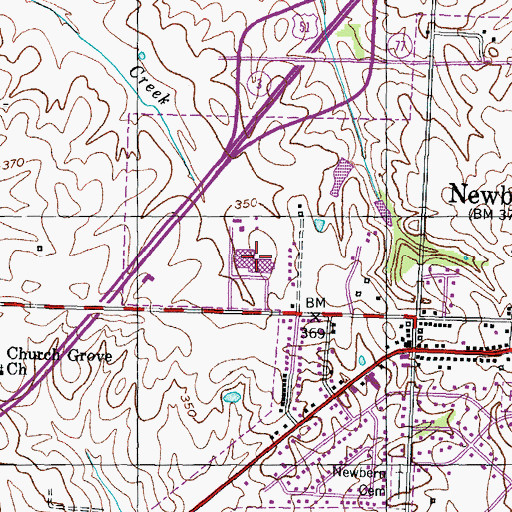 Topographic Map of Dyer County High School, TN
