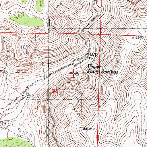 Topographic Map of Upper Jump Springs, AZ