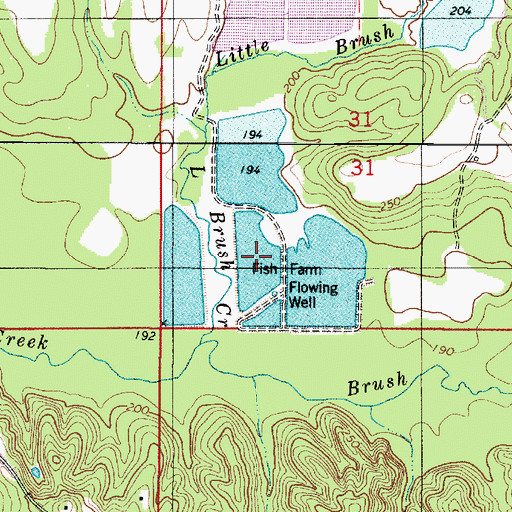 Topographic Map of Montz Lake Number Four, AL