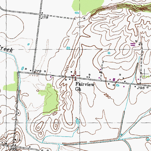 Topographic Map of Fairview School (historical), TN