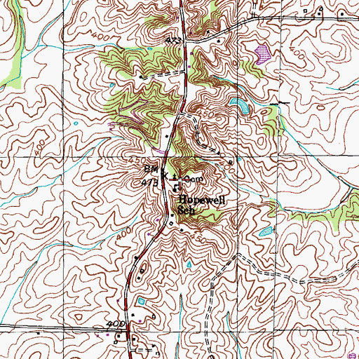 Topographic Map of Hopewell Cemetery, TN