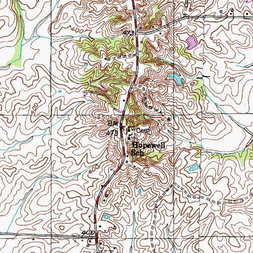 Topographic Map of Hopewell Church, TN