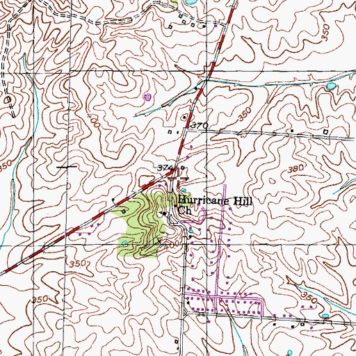 Topographic Map of Hurricane School (historical), TN
