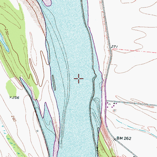 Topographic Map of Island Number Twentyone Chute, TN