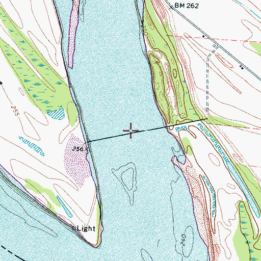 Topographic Map of Island Number Twentyone Chute Dike, TN