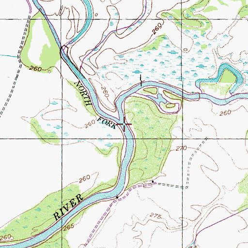 Topographic Map of Island Number One (historical), TN