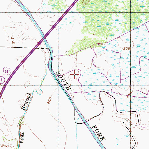 Topographic Map of Island Number Four (historical), TN