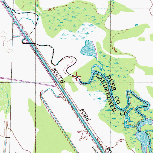 Topographic Map of Island Number Five (historical), TN