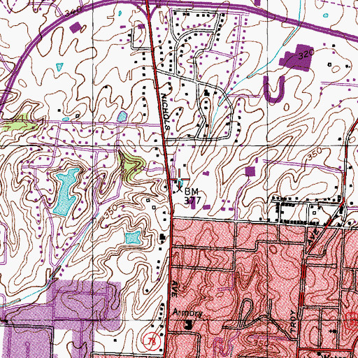 Topographic Map of Okeena Park, TN