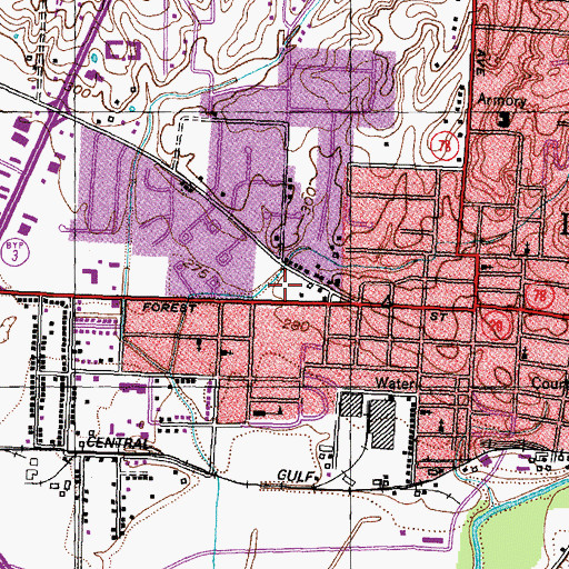 Topographic Map of Old Dyer County Fairground (historical), TN