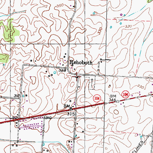 Topographic Map of Rehoboth Church, TN