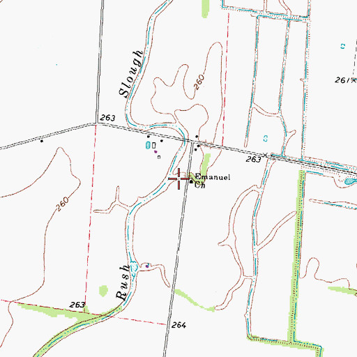 Topographic Map of Rush Slough School (historical), TN